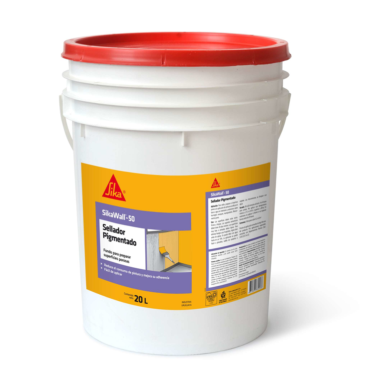 ¿Sellador de muros para mejorar la adherencia y consumo de enduídos y pinturas - SikaWall®-50 Sellador Pigmentado
